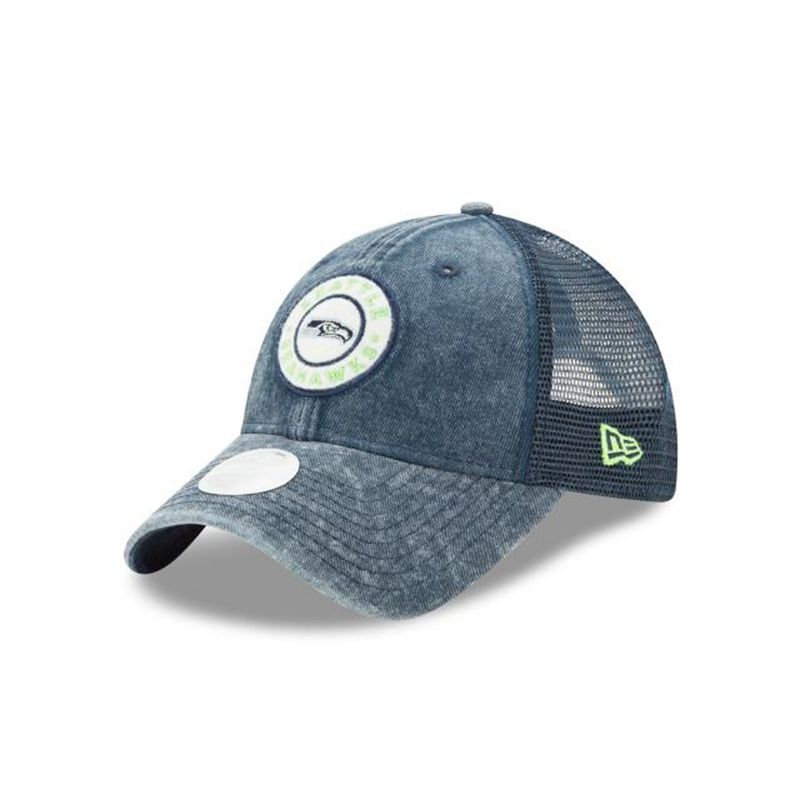 NFL Seattle Seahawks Womens Perfect Patch 9Twenty Adjustable (SCG9422) - Blue New Era Caps